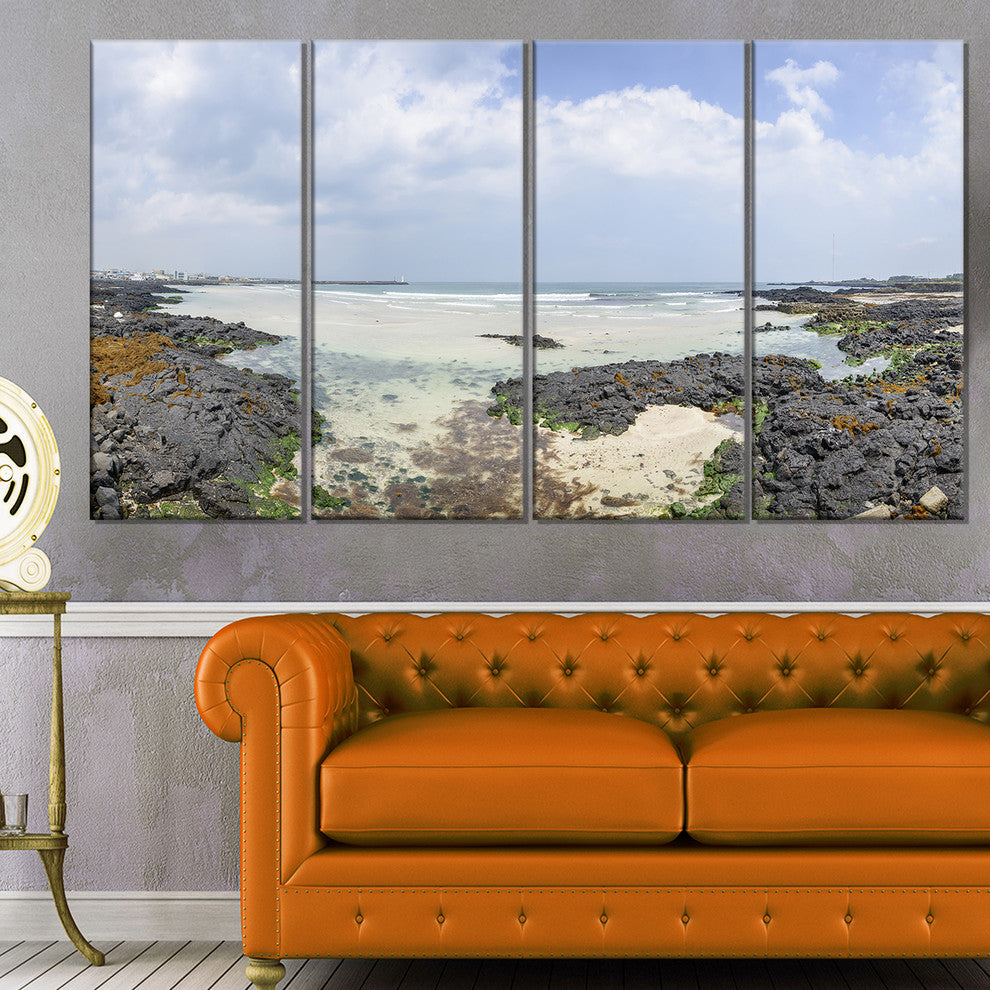 "Panorama View of Woljeongri Beach" Landscape Wall Wall Art, 4 Panels, 48"x28"