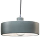 Radiance Dish Pendant, Polished Chrome, Pewter Green Shade, Black Cord, E26