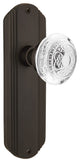 Deco Plate Single Dummy Crystal Egg and Dart Knob, Oil-Rubbed Bronze, DECCED