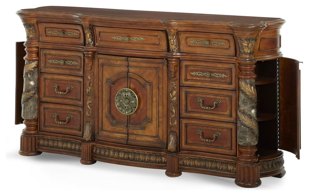 Aico Amini Villa Valencia Dresser in Classic Chestnut
