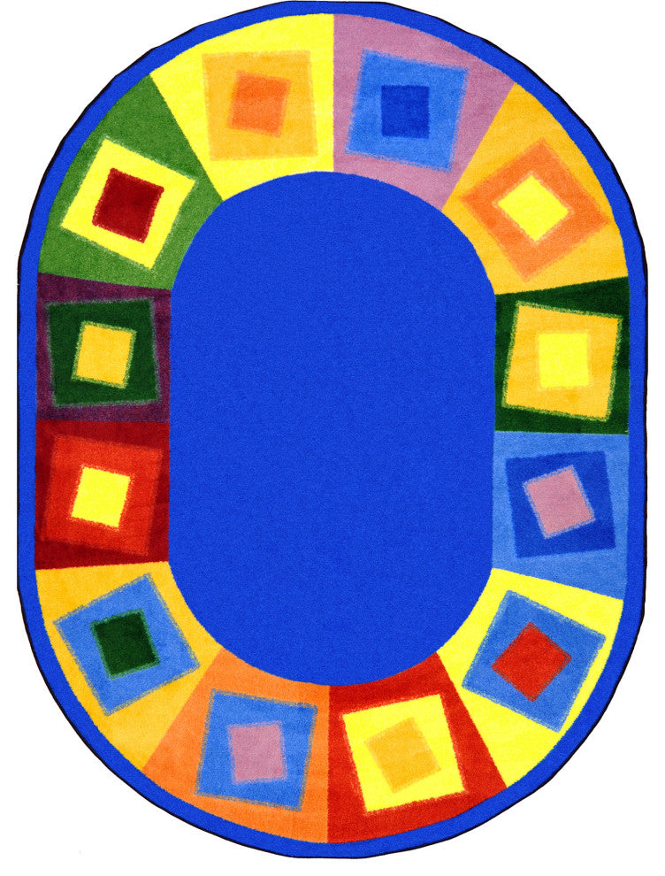 Off Balance 10'9" X 13'2" Oval Area Rug, Color Brights