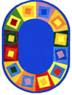 Off Balance 10'9" X 13'2" Oval Area Rug, Color Brights