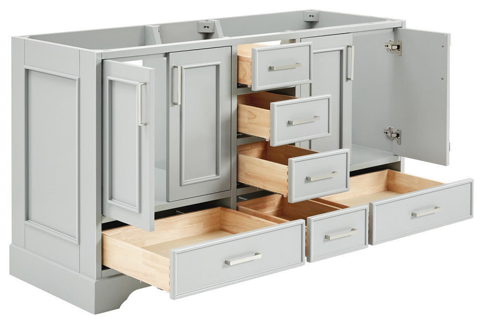 Ariel Stafford 60" Double Sink Bathroom Vanity Base, Gray