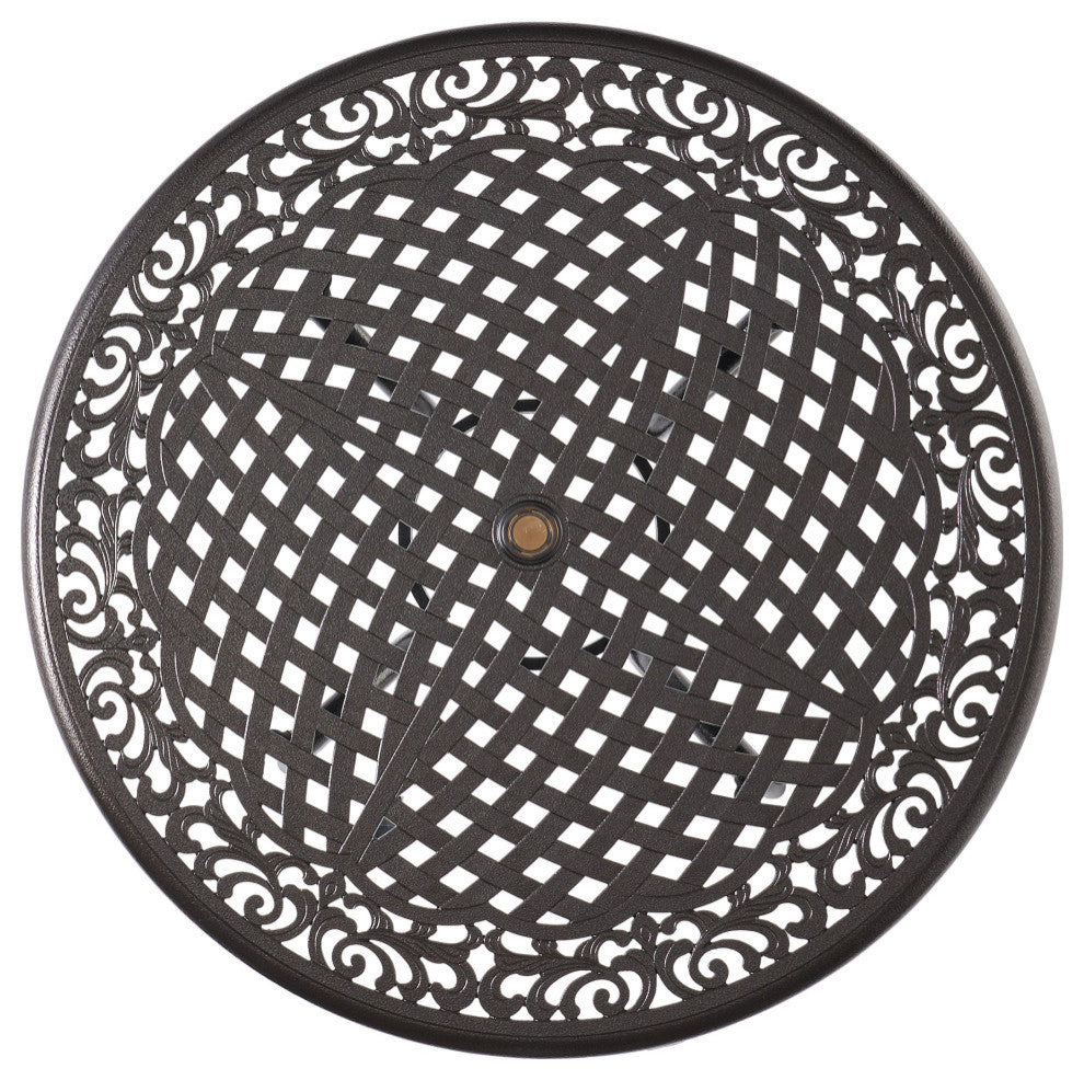 Covington Sarasota Traditional Outdoor 4-Seater Cast Aluminum Dining Set