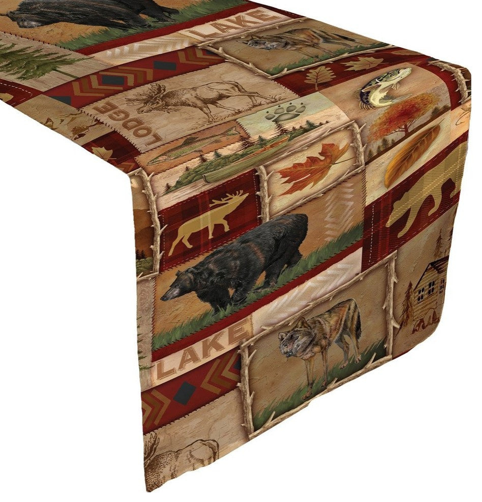 Laural Home Lodge Collage 13" X 90" Table Runner
