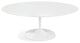 Saarinen Oval Dining Table White Laminate Top, Glossy White Base, 33" X 63"