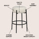 Paola Modern Minimalist Round Backless Metal Cushioned Bar Stool