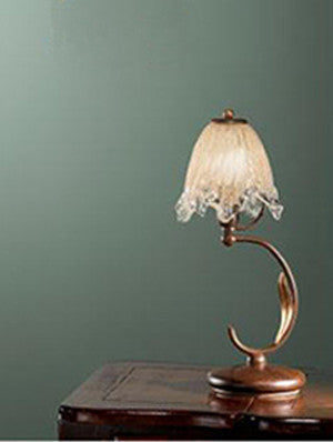 Linda 553 Table Lamp, Rust Brown and Green, Grit Amber