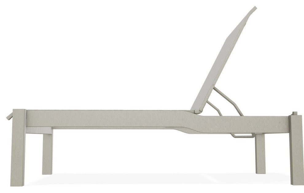 Leeward Sling Stackable Outdoor Chaise Lounge, Harbor/Storm
