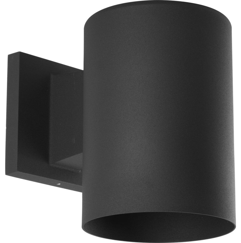 Progress Lighting 1-Light Wall Lantern Metal Cylinder, Black