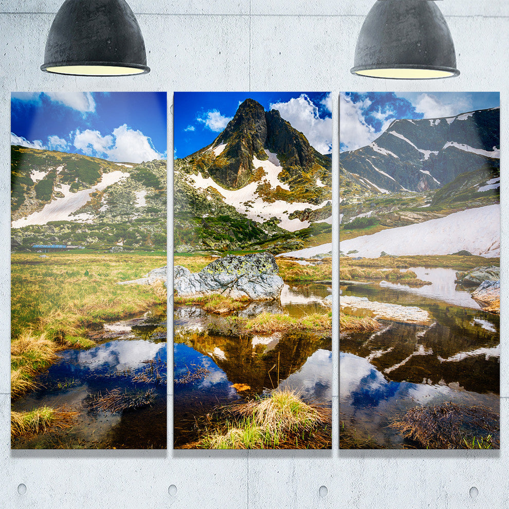 "Stunning Mountains in Rila Lakes District" Metal Wall Art, 3 Panels, 36"x28"