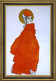 Egon Schiele Standing Figure with Halo - 18" x 27" Framed Premium Canvas Print