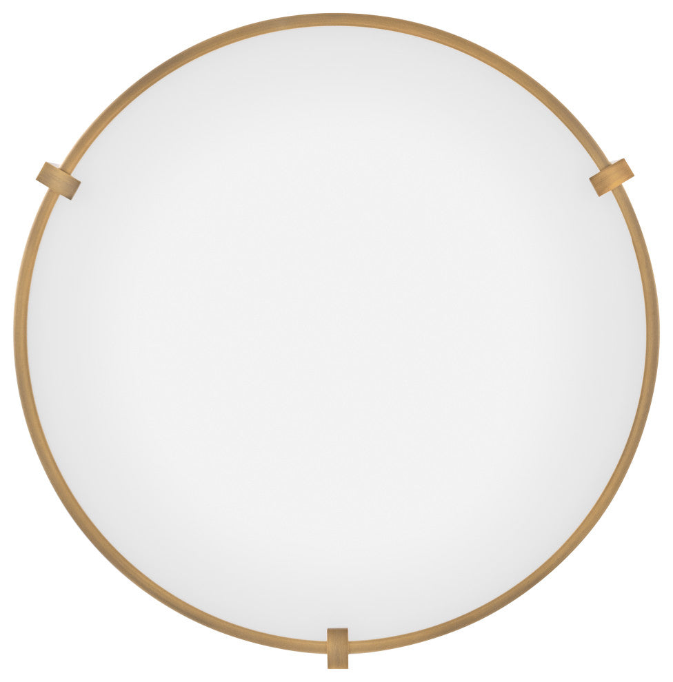 Hinkley 24" Lowell Lg Flush Mount Ceiling Light, Brushed Bronze + Etched Opal