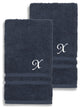 Denzi Hand Towels With Monogrammed Letter, Set of 2, X