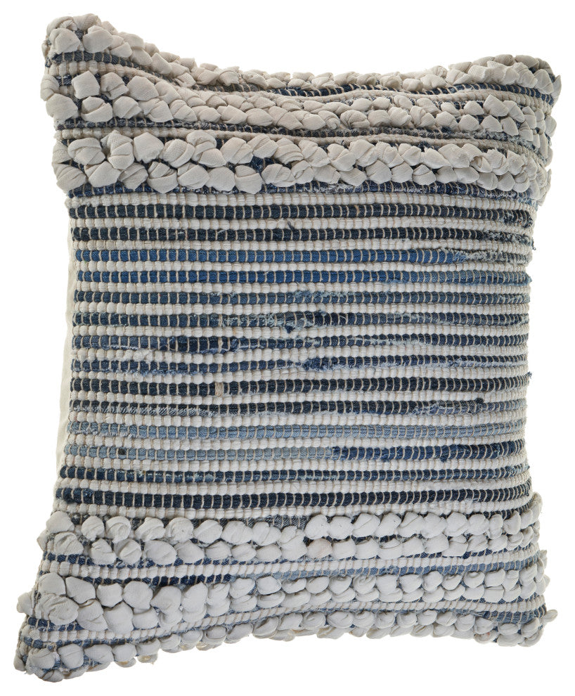 Bold Textured Navy Throw Pillow