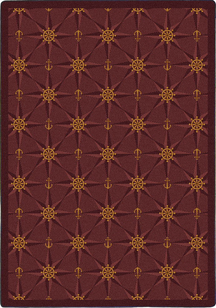 Kaleidoscope Rug, Mariner's Tale, Wine, 3'10"x5'4"