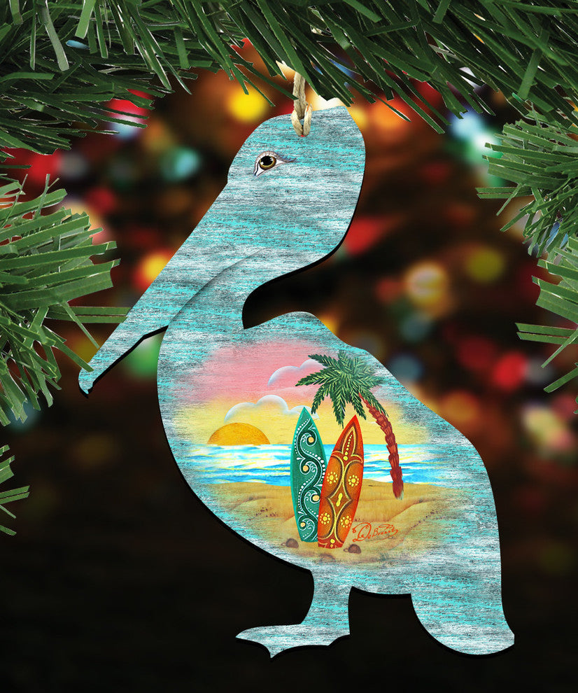 Pelican Scenic Ornament, Set of 3