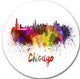 Chicago Skyline, Cityscape Disc Metal Artwork, 23"