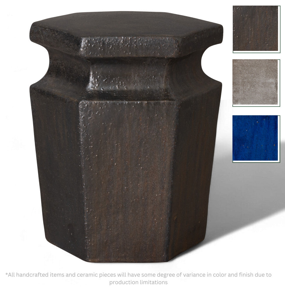 Metallic Hexagon Garden Stool