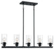 Sommerset Five Light Island Pendant, Matte Black