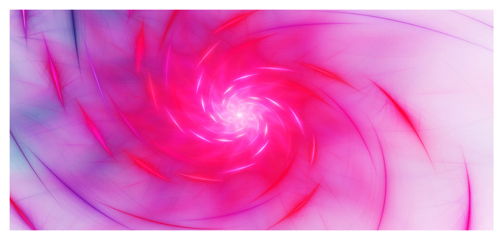 Beautiful Fractal Pink Whirlpool, Large Floral Canvas Art Print, 60"x28"