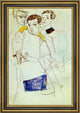 Egon Schiele Triple Self Portrait - 18" x 27" Framed Premium Canvas Print