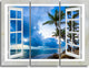 "Window Open to Cloudy Blue Sky" Metal Wall Art, 3 Panels, 36"x28"