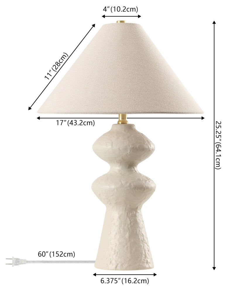 Safavieh Keira 24.5" Table Lamp, White/Oatmeal