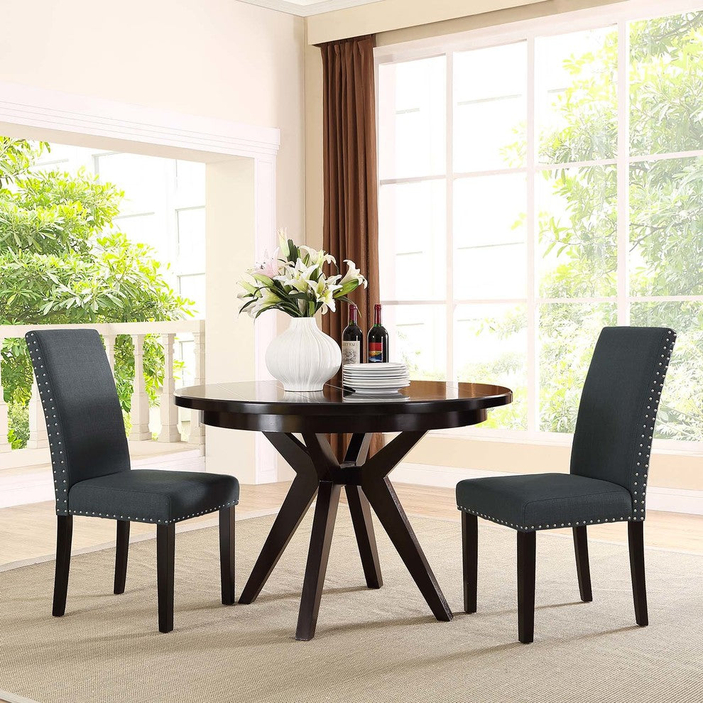 Parcel Dining Side Chair Fabric Set of 2, Gray