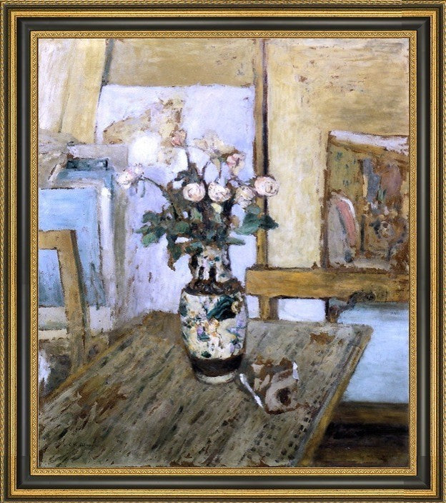 Edouard Vuillard Vase of Flowers Framed Premium Canvas Print, 20"x25"