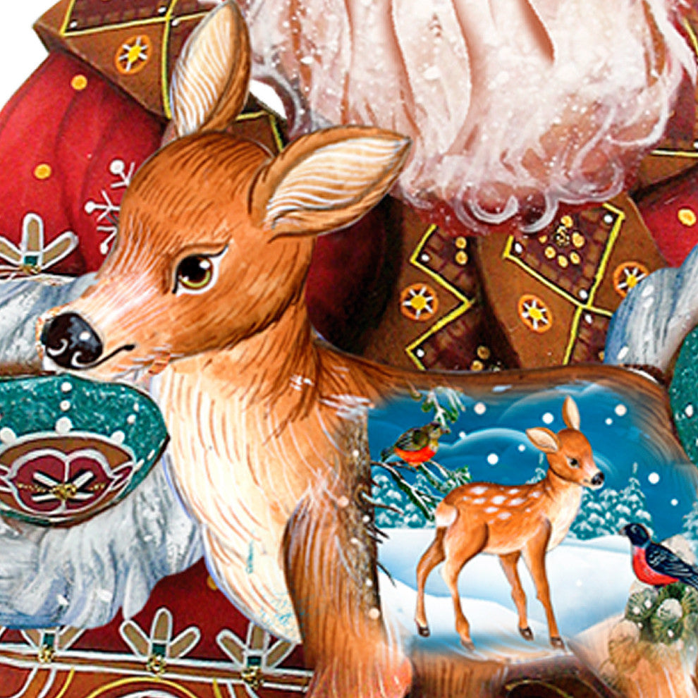 Santa With Deer Floor, Decor
