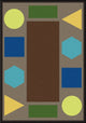 Kid Essentials Rug, Sitting Shapes, Multicolored, 5'4"x7'8", Earthtone, 7'8"x10'