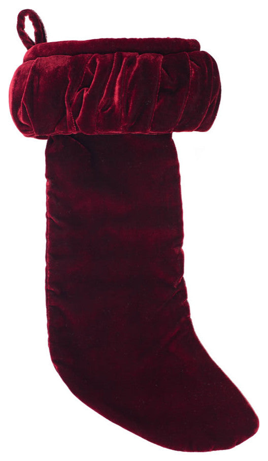 Vickerman Qtx17770 8"X19" Plush Wine Velvet Christmas Stocking