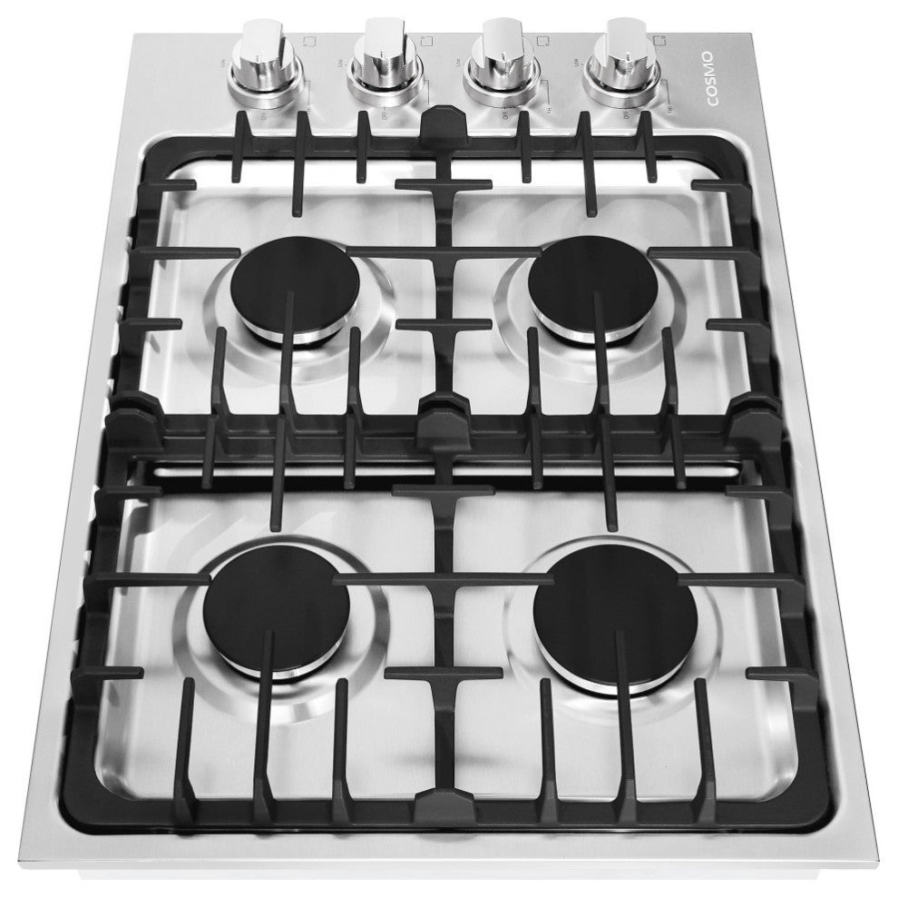 30 in. Luxury Gas Cooktop in Stainless Steel with 4 Italian Burners Easy Clean