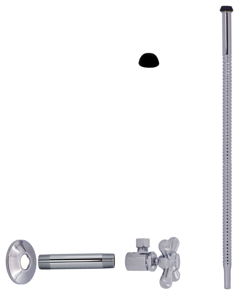 Supply Kit - 1/2" Ips X 3/8" Od X 15" Corrugated In Satin Nickel, Polished Chrome