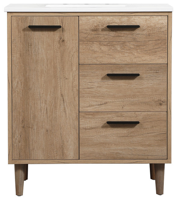 Bailey 19" Modern Natural Oak-Light Bathroom Vanity
