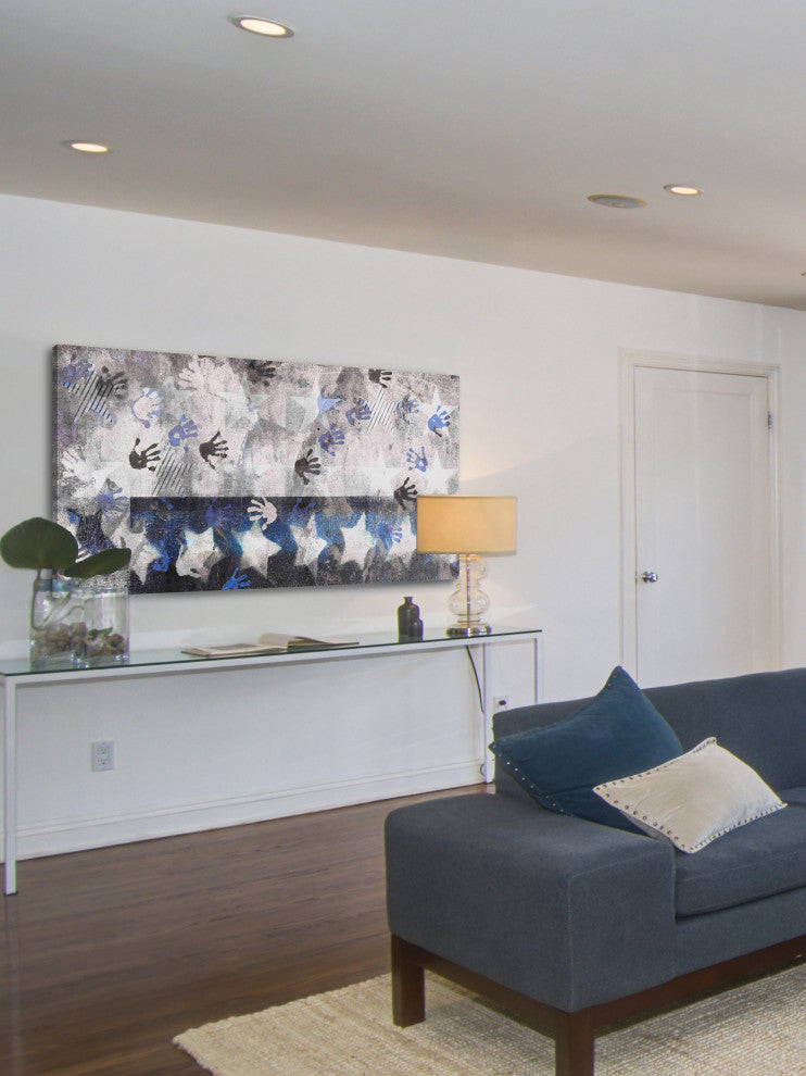 "Hands Across America" Print on Canvas, 36"x18"