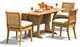 4-Piece Set, 69" Warwick Table, 3 Giva Chairs, Sunbrella Cushion, Dove Pebble