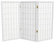 3' Tall Window Pane Shoji Screen, White, 3 Panels