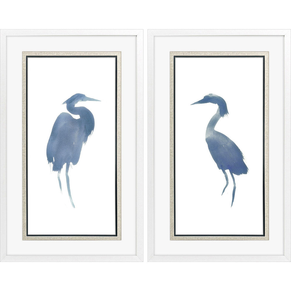 Heron in Blue Framed Art, 2-Piece Set