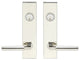 Aurora Lever, Tubular Entry, Double Cylinder, Polished Stainless Steel