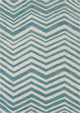 Davin Contemporary Area Rug, White and Blue, 7'x10'