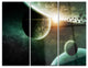 "Space Planet Illustration" Metal Wall Art, 3 Panels, 36"x28"