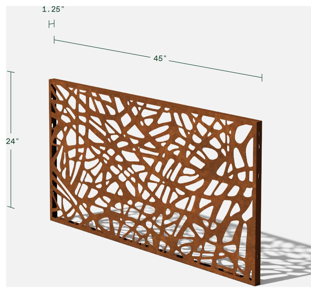 Alta Corten Steel Decorative Screen Panel, Web