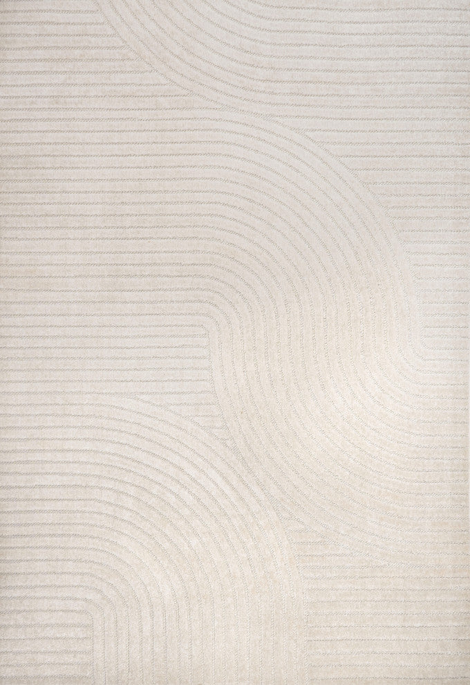 Hallie High-Low Minimalist Curve Geometric Indoor/Outdoor Area Rug