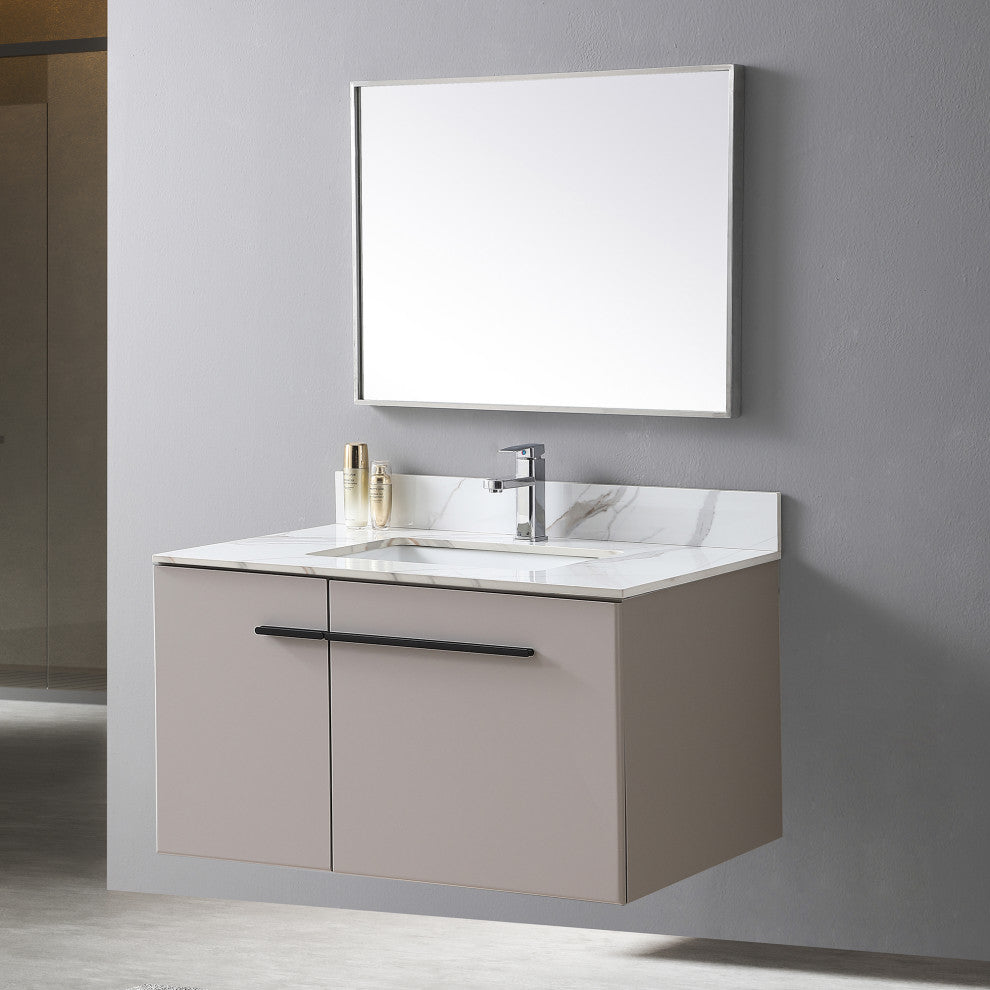 31"/ 37"/ 43" Carrara Gold Engineered Stone Bath Vanity Top, 37"