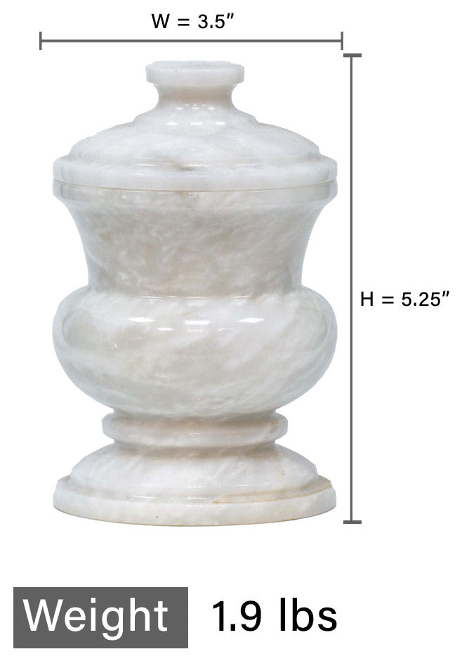Elegant White Marble Storage Jar with Lid, Perfect for Q-tips and Cotton Balls