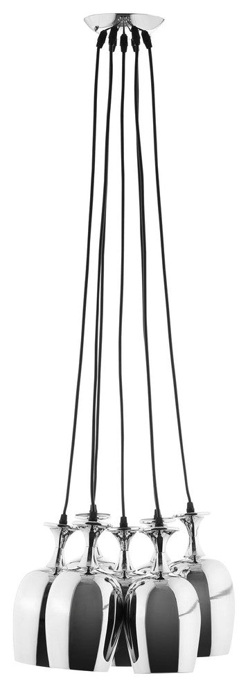 Modern Urban Contemporary Metal Chandelier Light, Silver Steel