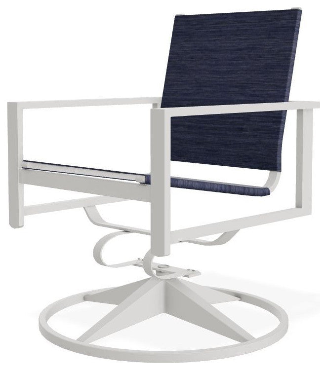Tribeca Sling Outdoor Swivel Rocker, Collect Indigo/Snow