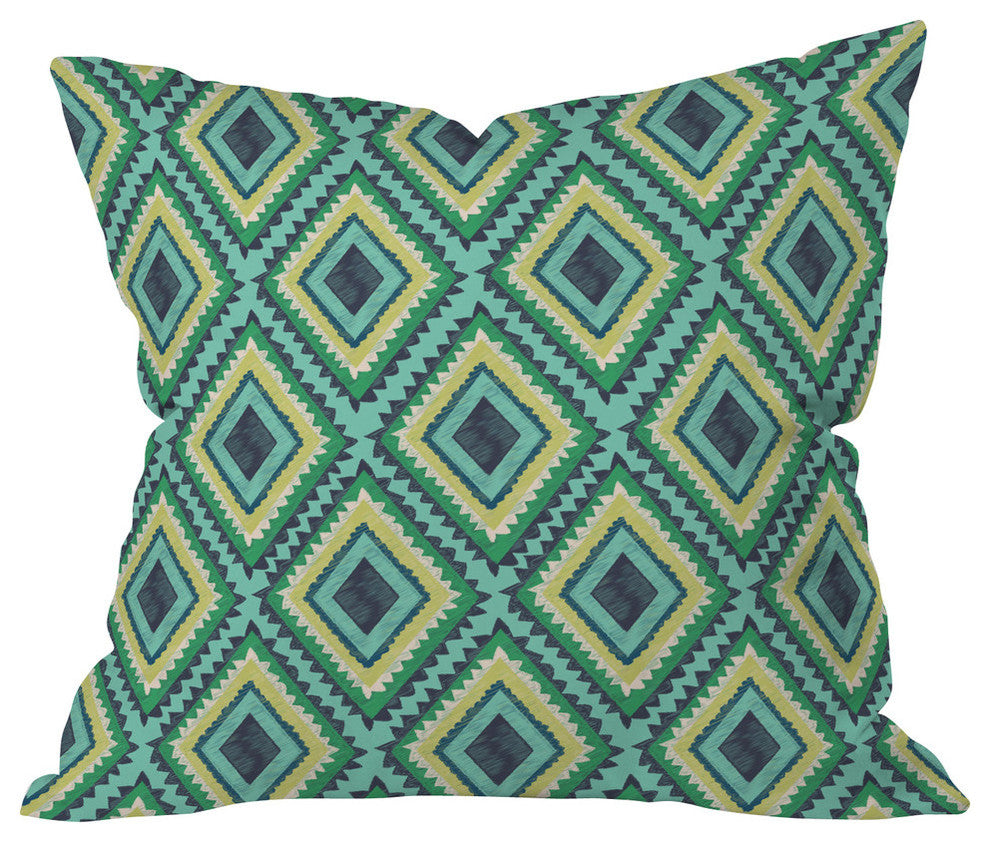 Vy La Island Diamond Outdoor Throw Pillow, 18x18x5